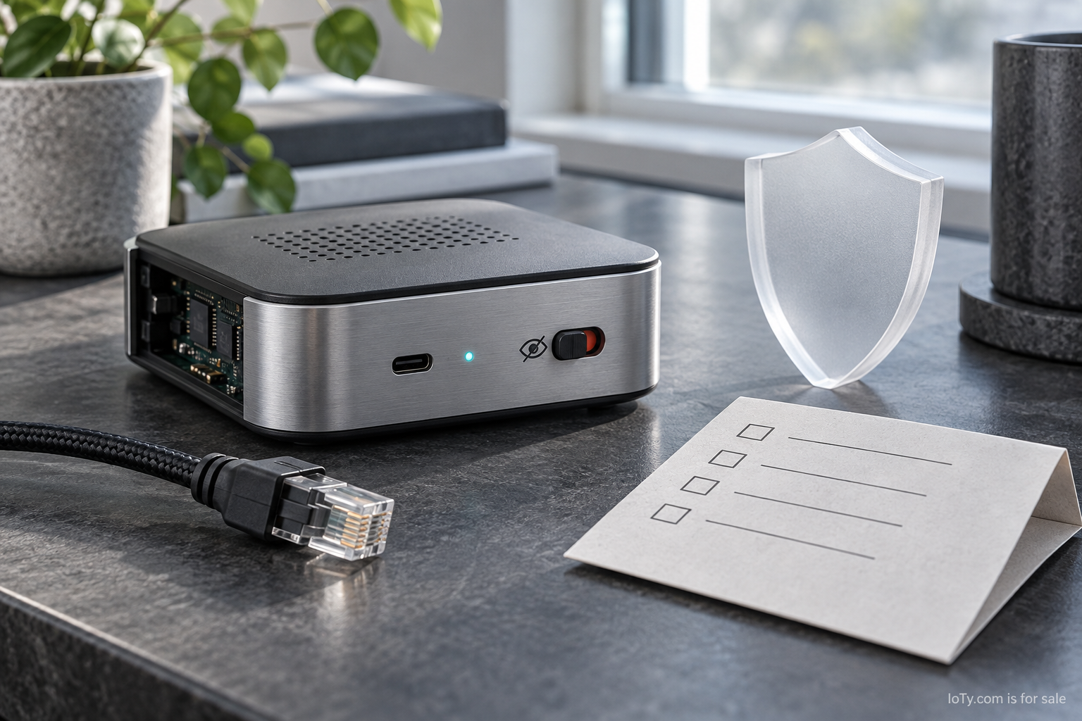 Frosted device enclosure and considered product details in cool light
